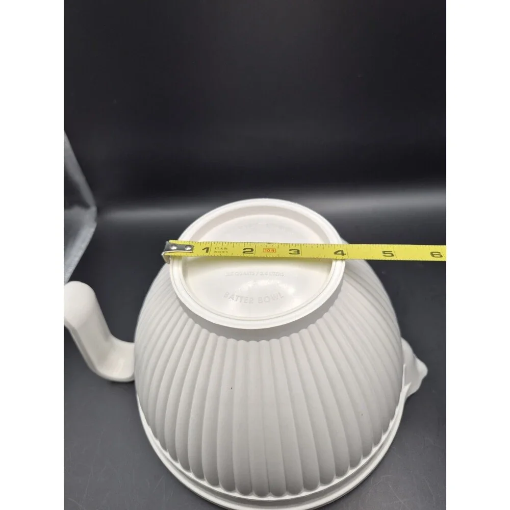 Nordic Ware Batter Bowl, White Plastic; 10 Cups Microwave & Dishwasher Safe